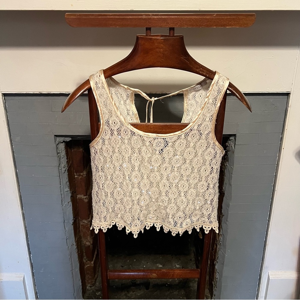 dELiA*s Lace Top with Sequins